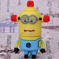 8GB Portable Carácter único del diseño de dibujos animados Despicable Me Minions Carl estilo USB Flash Memory - Amarillo con Rojo